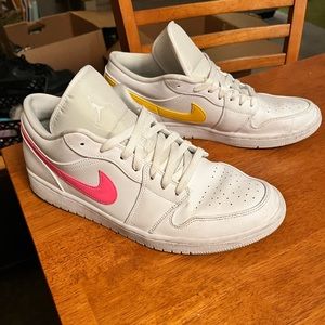 Jordan One Low W/ Mutli Color Swoosh